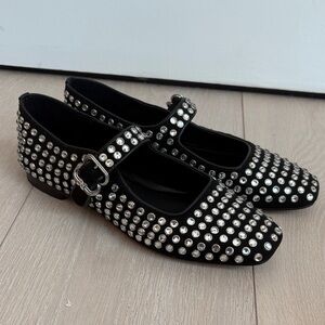 Sam Edelman Black Studded Rhinestone Flats